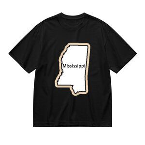 Mississippi Outline Graphic Tee - Black